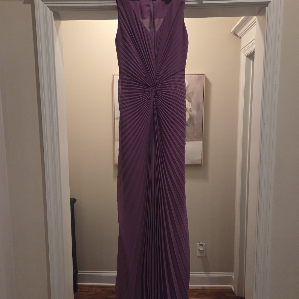 Elegant Purple Pleated Dress Sz 10